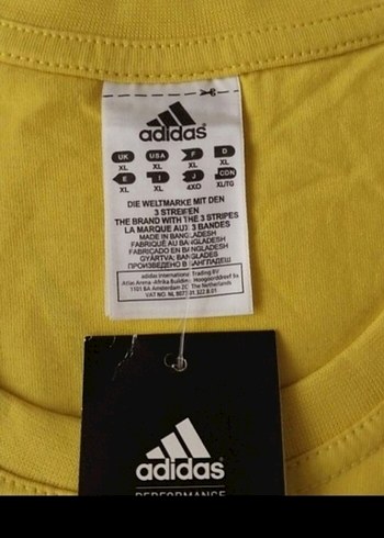 xl Beden Sarı Erkek Spor Tişörtü - Adidas