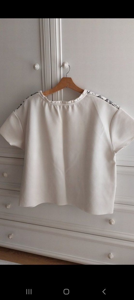 Baskılı krem Kısa Kollu Tişört - Görsel 5