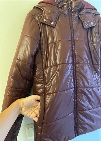 Şişme Kadın Mont, Fermuarlı, Midi Boy - Görsel 3