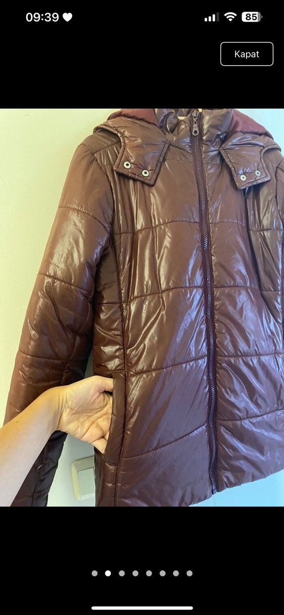 Şişme Kadın Mont, Fermuarlı, Midi Boy - Görsel 3