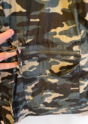 Kadın Kamuflaj Deri Ceket - Görsel 5