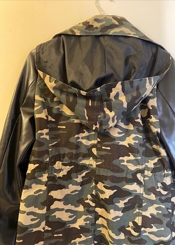 Kadın Kamuflaj Deri Ceket - Görsel 7