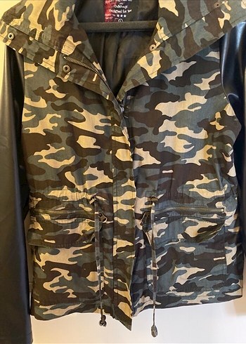 Kadın Kamuflaj Deri Ceket - Görsel 2