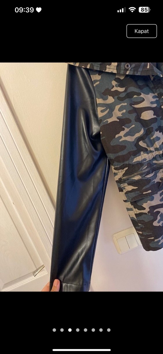 Kadın Kamuflaj Deri Ceket - Görsel 3