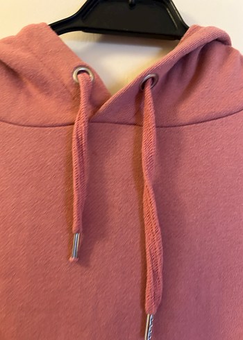 Pembe Kapüşonlu Salaş Sweatshirt - Görsel 3