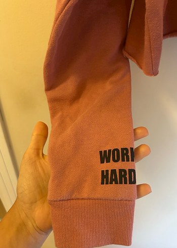 Pembe Kapüşonlu Salaş Sweatshirt - Görsel 2