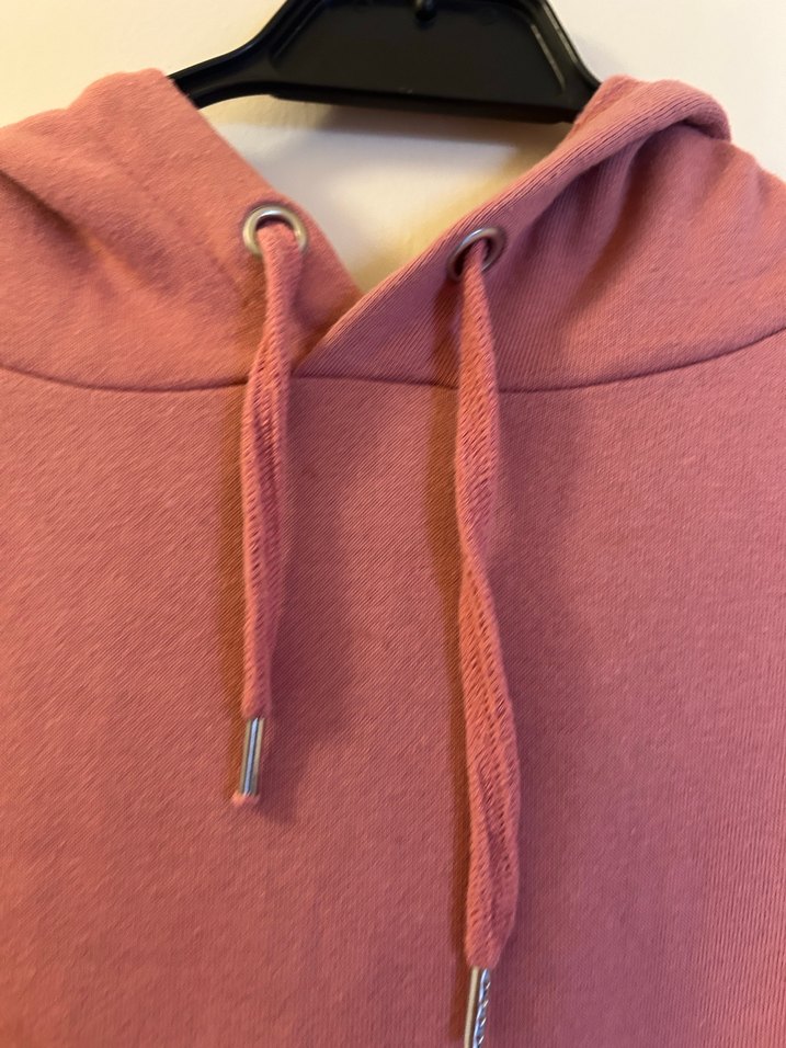Pembe Kapüşonlu Salaş Sweatshirt - Görsel 3