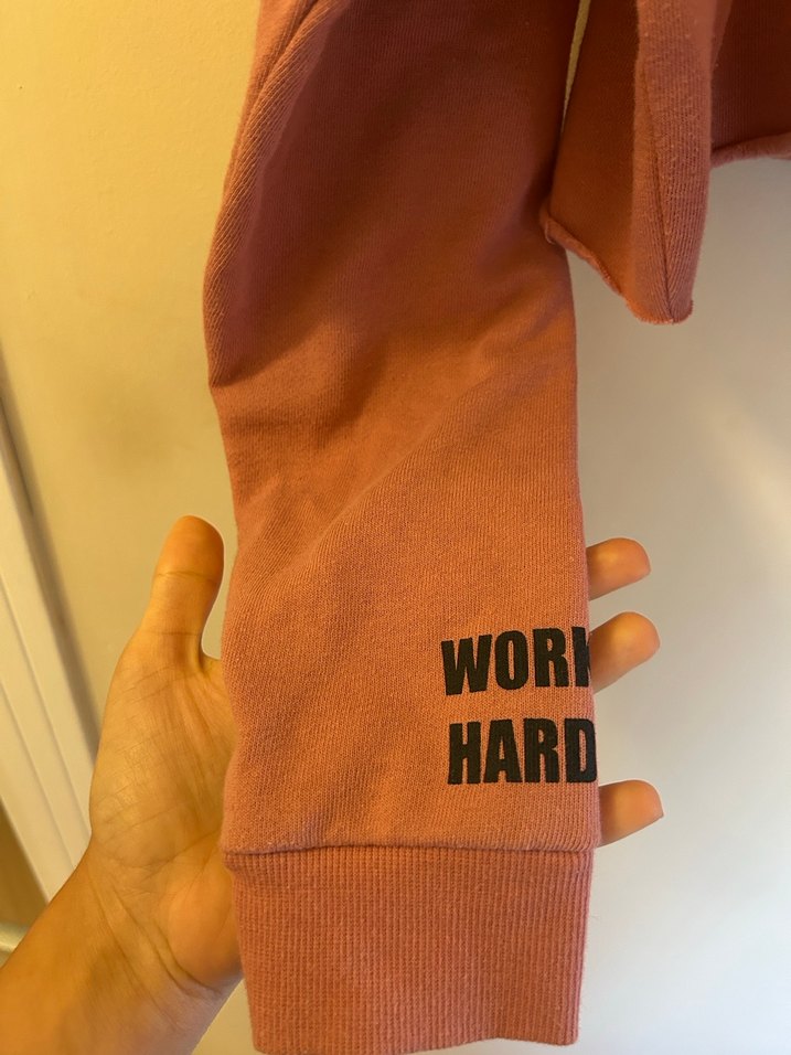 Pembe Kapüşonlu Salaş Sweatshirt - Görsel 2