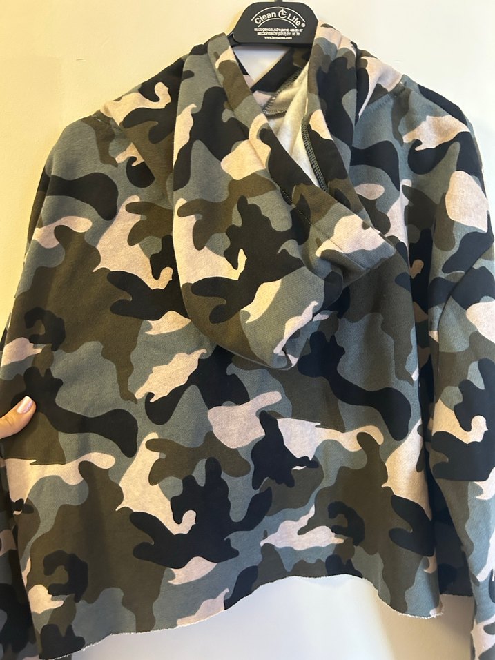 Kapüşonlu Kamuflaj Kadın Sweatshirt - Görsel 3