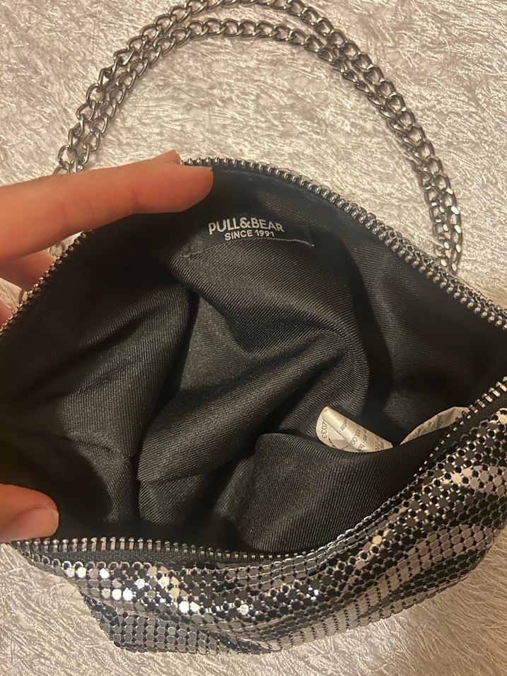 Zebra Desenli Zincir Askılı Gri Kadın Çanta - Görsel 5