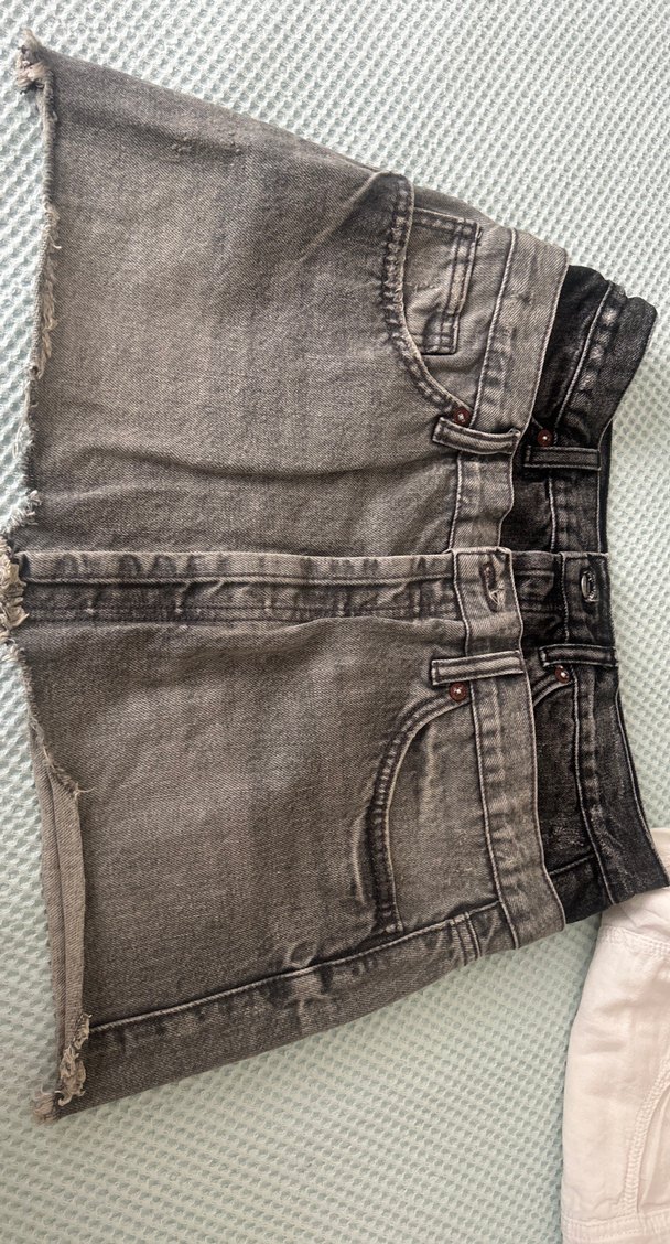 Gri Kot Midi Mini Etek - Görsel 2