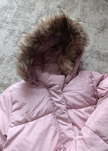 Kürk Detaylı Pembe Kadın Kışlık Mont - Görsel 2