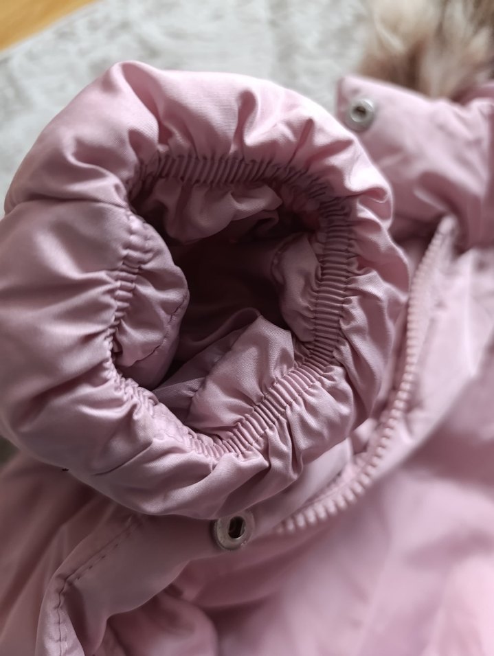 Kürk Detaylı Pembe Kadın Kışlık Mont - Görsel 3