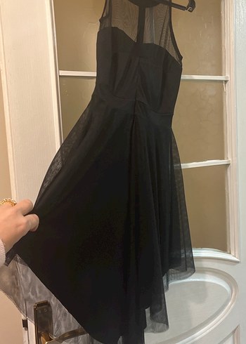 Siyah Straplez Uzun Gotik Abiye Elbise - Görsel 4