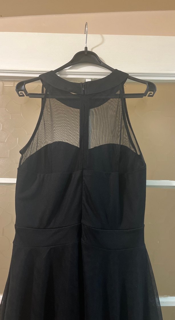 Siyah Straplez Uzun Gotik Abiye Elbise - Görsel 5