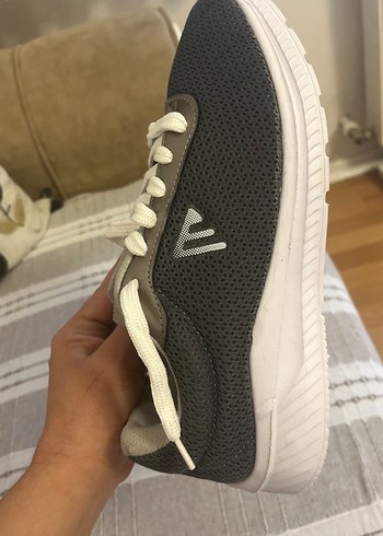 Kadın Gri Spor Sneakerlar Bağcıklı - Görsel 5