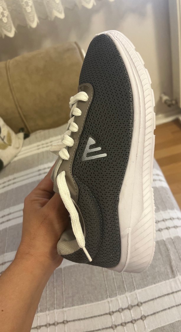 Kadın Gri Spor Sneakerlar Bağcıklı - Görsel 5