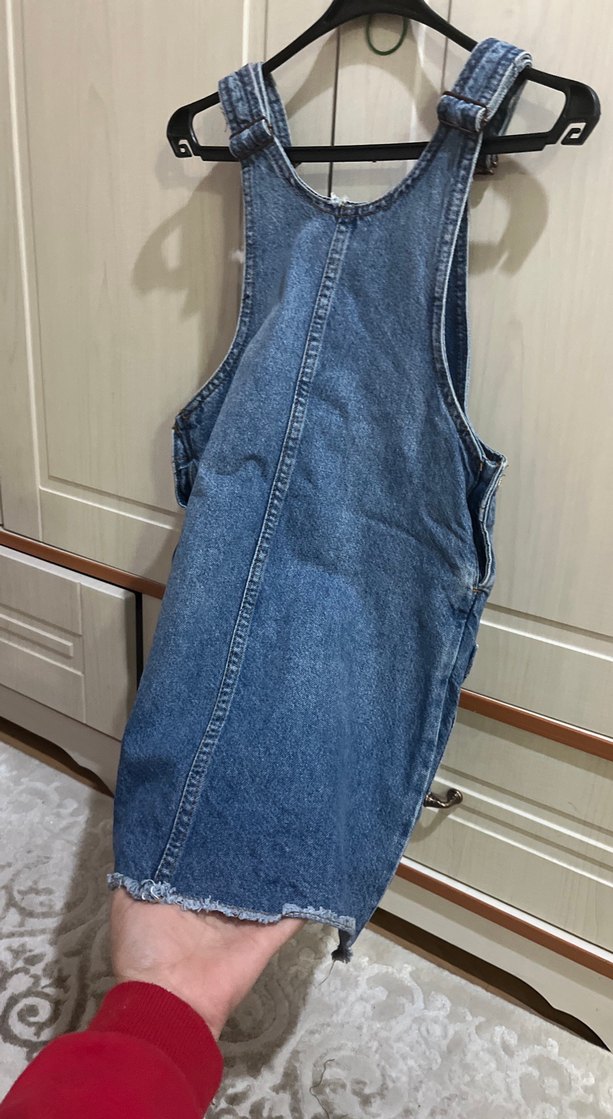 Kız çocuk kot  elbise - Görsel 2