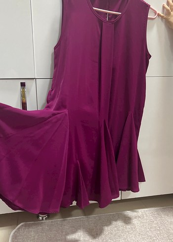 Mor Midi Elbise bol kesim xl kadar olur - Görsel 2
