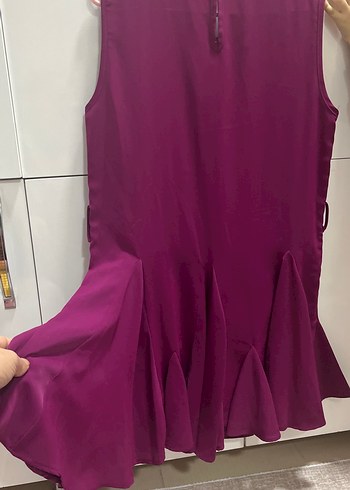 Mor Midi Elbise bol kesim xl kadar olur - Görsel 3