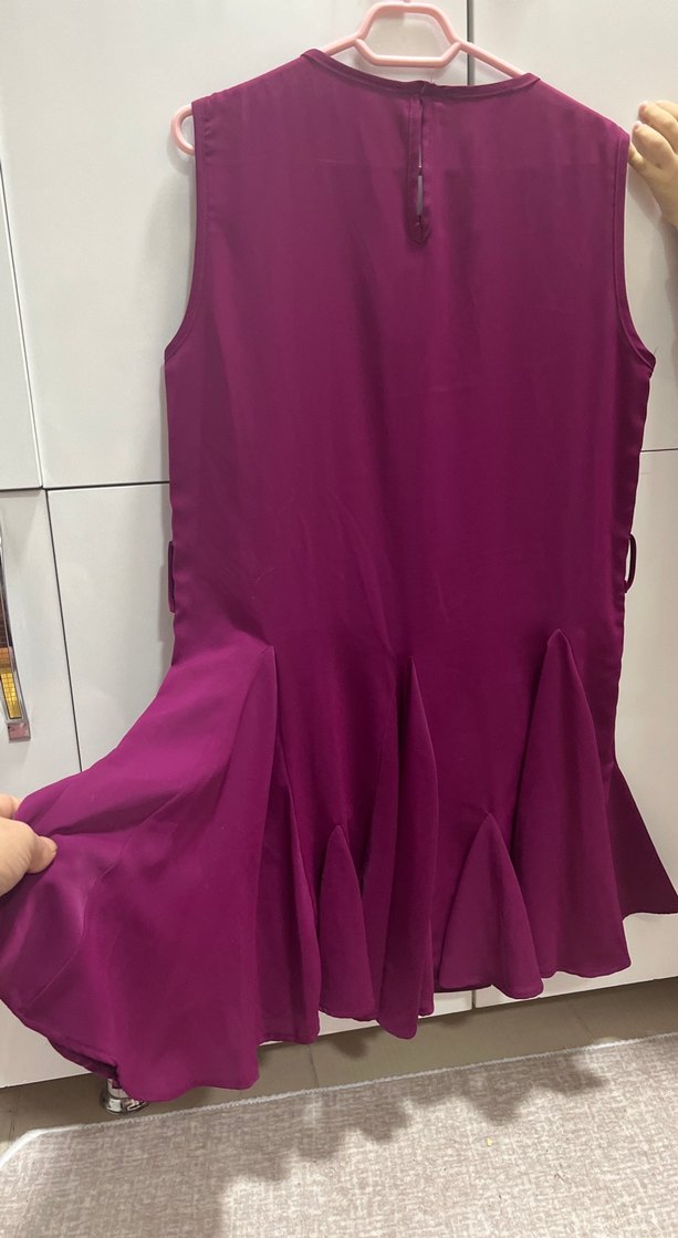 Mor Midi Elbise bol kesim xl kadar olur - Görsel 3