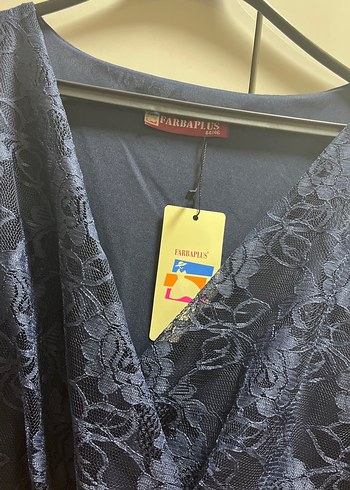 Lacivert Dantel Detaylı Bohem Uzun Elbise - Görsel 5