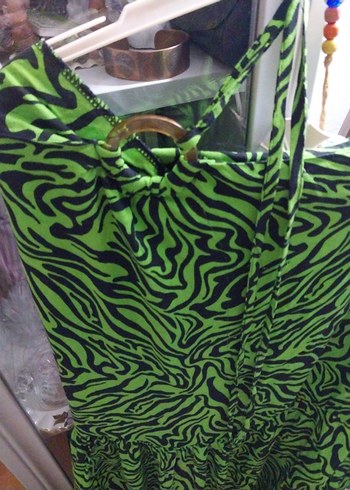 Diğer Yeşil Zebra Desenli elbise