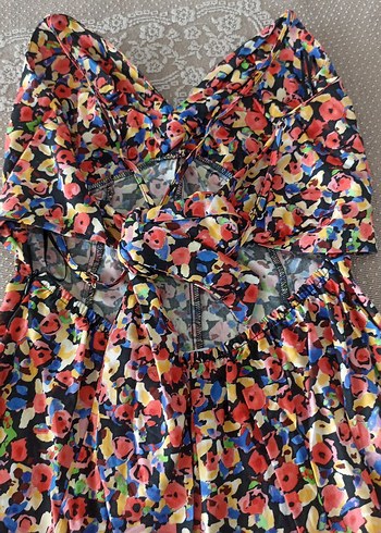 Renkli Straplez Kısa Kadın Tulum - Görsel 5