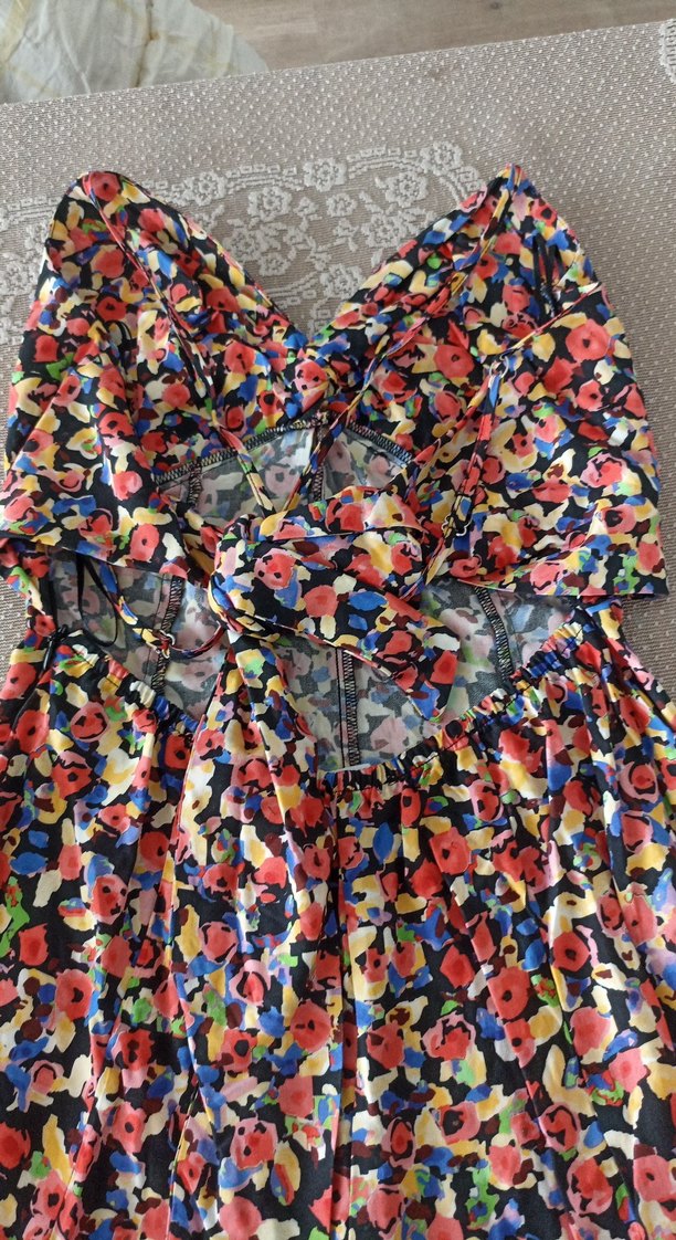 Renkli Straplez Kısa Kadın Tulum - Görsel 5