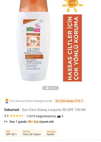 Sebamed Güneş Losyonu SPF50+ 150 ml
