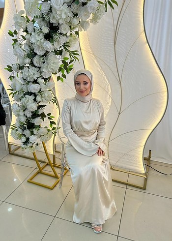 Manuka Mila Taşlı Bej Abiye - Görsel 6