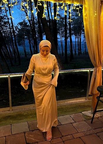 Manuka Mila Taşlı Bej Abiye - Görsel 4