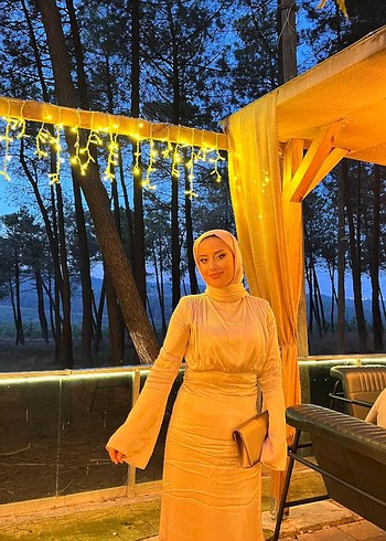 Manuka Mila Taşlı Bej Abiye - Görsel 2