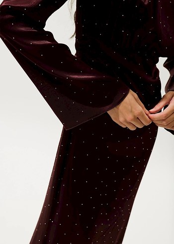 Manuka Bordo Mila Abiye - Görsel 7