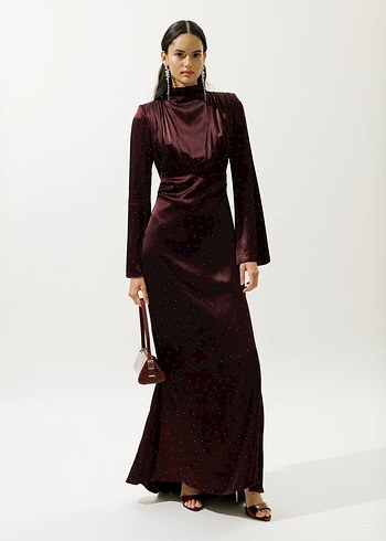 Manuka Bordo Mila Abiye - Görsel 9