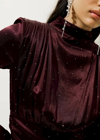 Manuka Bordo Mila Abiye - Görsel 12