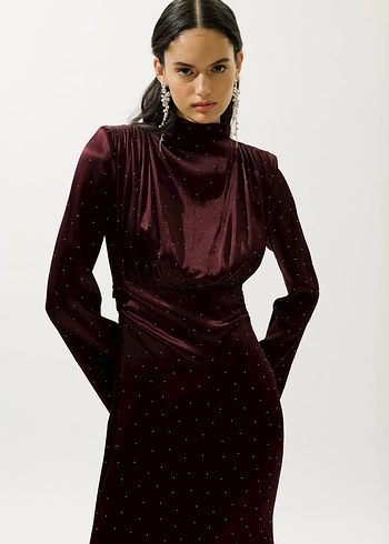 Manuka Bordo Mila Abiye - Görsel 6