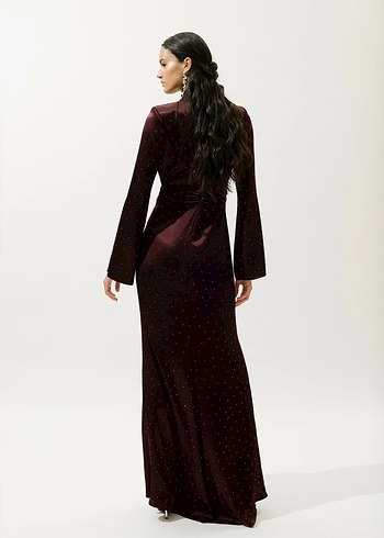 Manuka Bordo Mila Abiye - Görsel 13