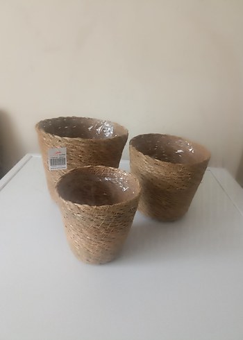 3lü hasır sepet - Görsel 3