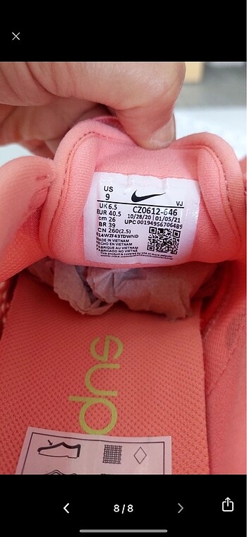 40,5 Beden çeşitli Renk Nike Superrep Go 2 Orjinal