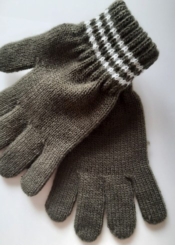 Erkek Çocuk Gri Örgü Eldiven - Görsel 2