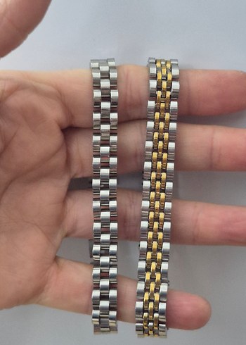 2 Renkli saat modeli çelik erkek bileklik - Görsel 4