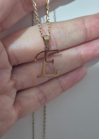 Altın Kaplama E Harfli Zincir Kolye - Görsel 3