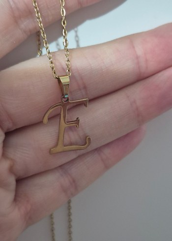 Altın Kaplama E Harfli Zincir Kolye - Görsel 2