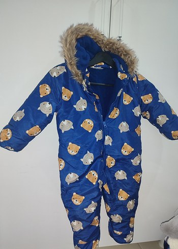 Kürklü Mavi Bebek Astronot Tulumu - Görsel 3