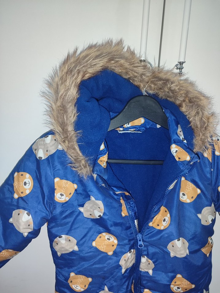 Kürklü Mavi Bebek Astronot Tulumu - Görsel 2