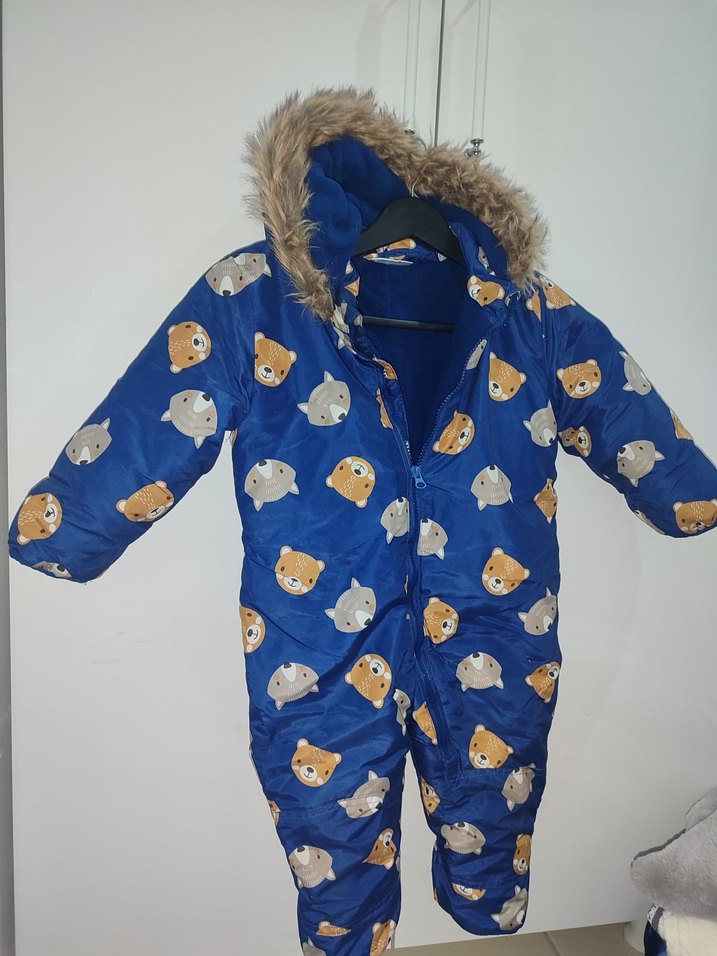 Kürklü Mavi Bebek Astronot Tulumu - Görsel 3