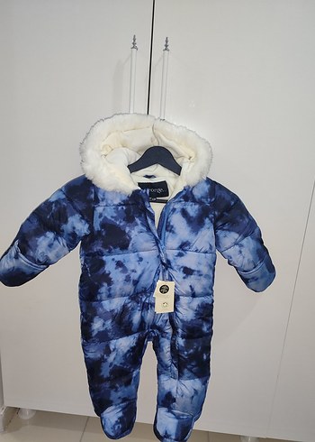 Kürklü Kapüşonlu Erkek Bebek Tie-Dye Tulum - Görsel 4