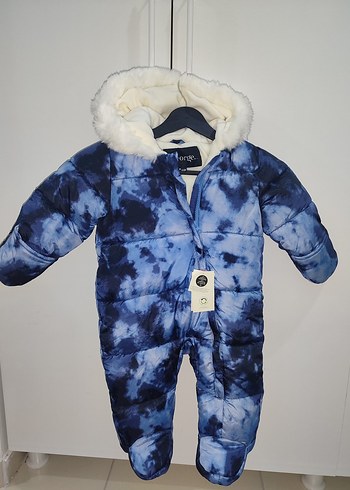 Kürklü Kapüşonlu Erkek Bebek Tie-Dye Tulum - Görsel 3