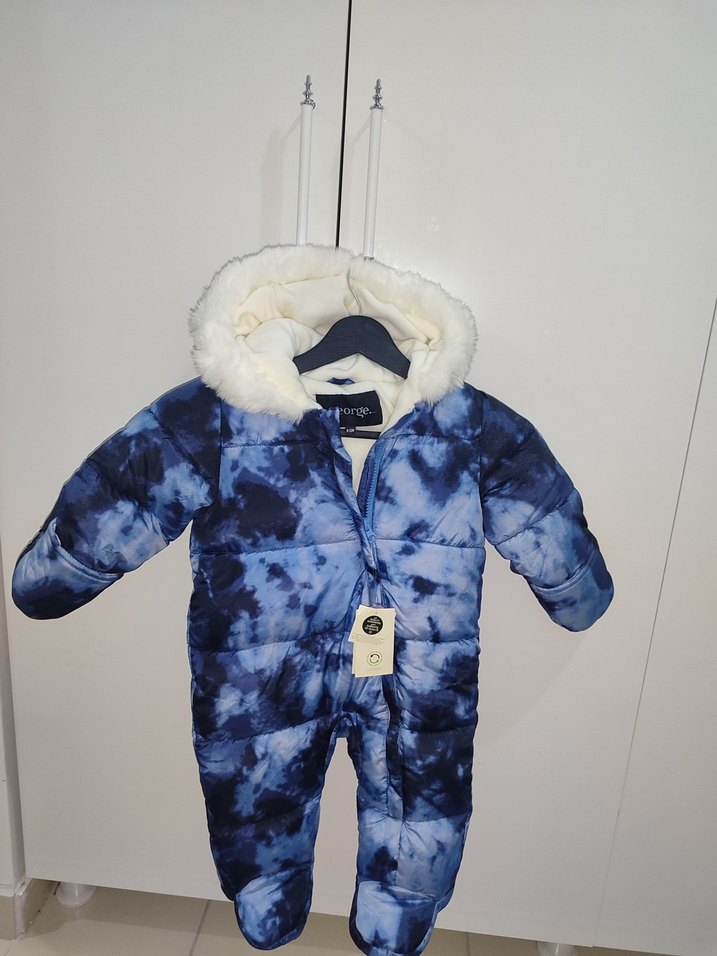 Kürklü Kapüşonlu Erkek Bebek Tie-Dye Tulum - Görsel 4